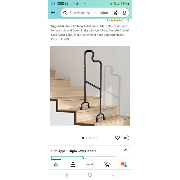 AUKIVON Stair Climbing Assist Cane High/Low Handle - Picture 4 of 4